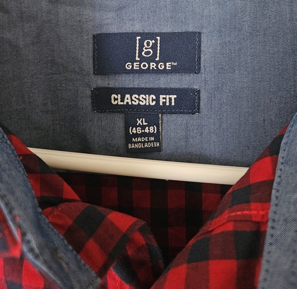 George Classic Fit Wrinkle Resistant Button Up Long Sleeve Dress Shirt Mens XL - Picture 2 of 6